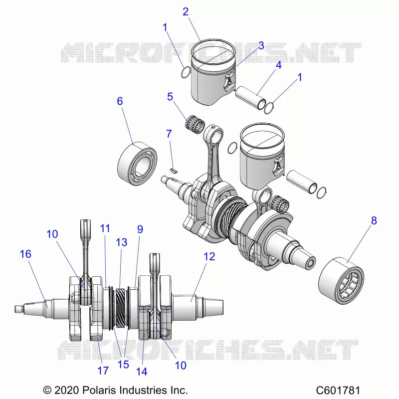 ENGINE, PISTON AND CRANKSHAFT
