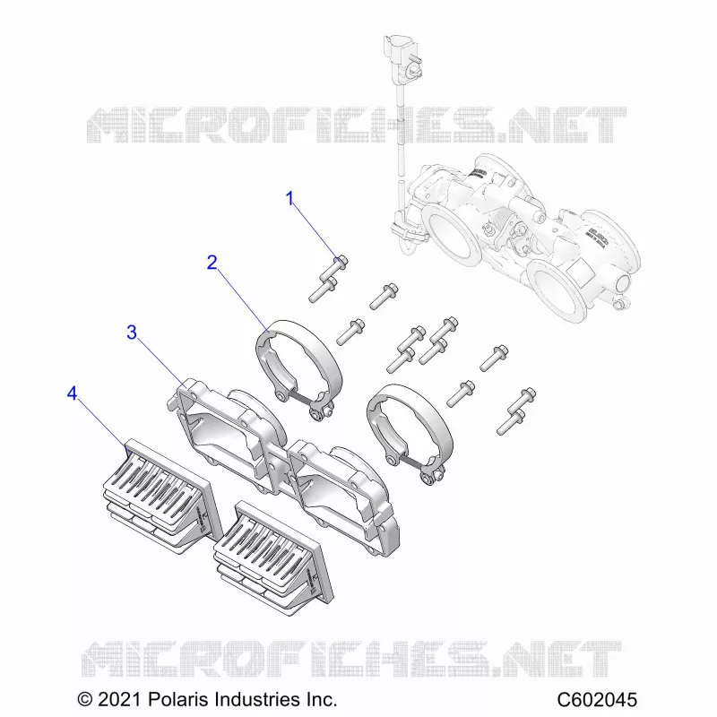 ENGINE, REED VALVE AND THROTTLE BODY ADAPTOR