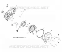 ENGINE, STATOR AND FLYWHEEL