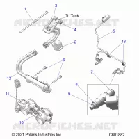 FUEL SYSTEM, RAIL, LINES AND THROTTLE BODY