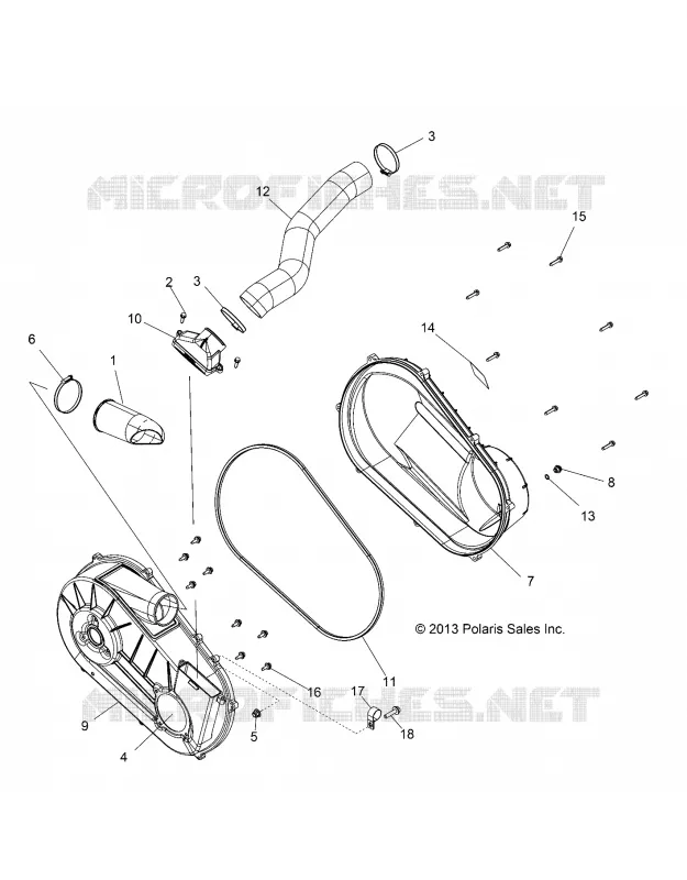 DRIVE TRAIN, CLUTCH COVER AND DUCTING
