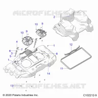 ENGINE, COOLING SYSTEM, FANS AND SHROUDS