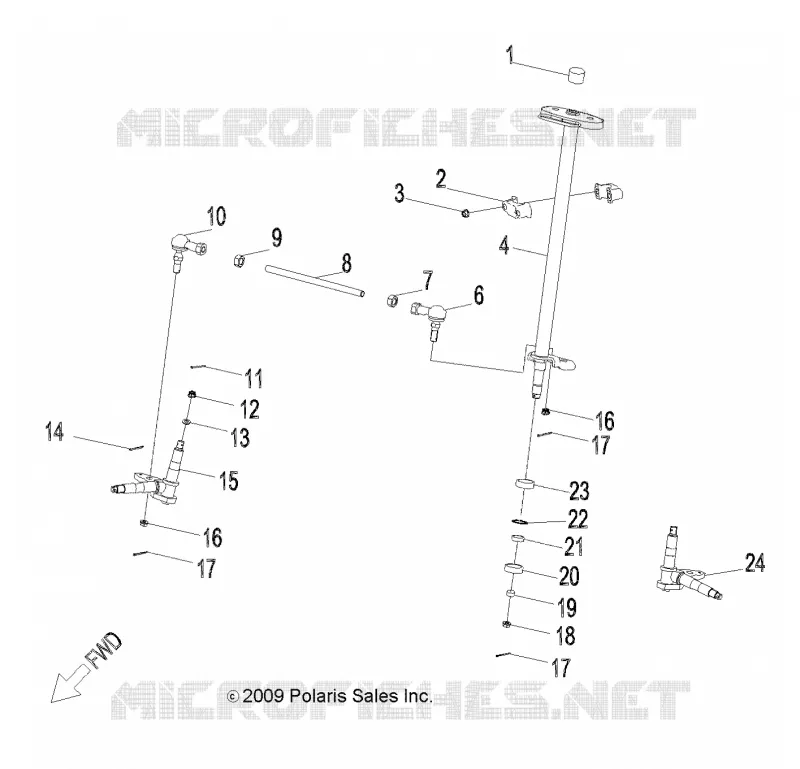 STEERING POST   AND TIE ROD ASM.