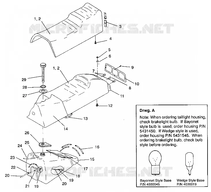 SEAT   GAS TANK ASSEMBLY TRAIL / 0930761 AND TRAIL DELUXE / 0930243 (4923222322004A)