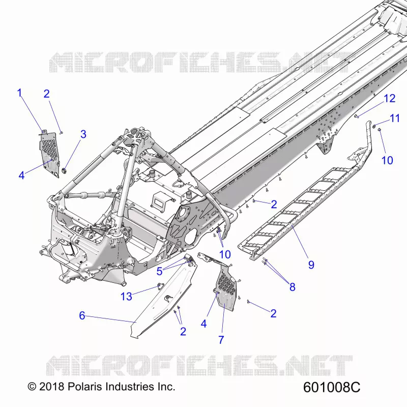 CHASSIS, CLUTCH GUARD, FOOTRESTS, AND RUNNING BOARDS
