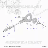 DRIVE TRAIN, CHAIN TENSIONER AND SPROCKET