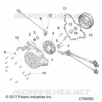 ENGINE, STATOR AND FLYWHEEL
