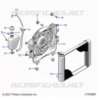 ENGINE, COOLING SYSTEM, RADIATOR, FAN & OVERFLOW BOTTLE
