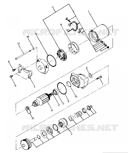 STARTING MOTOR ASSEMBLY  UPDATED 5/90 (4917721772036A)