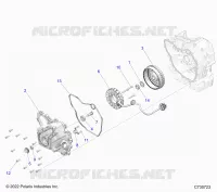 ENGINE, STATOR COVER AND FLYWHEEL