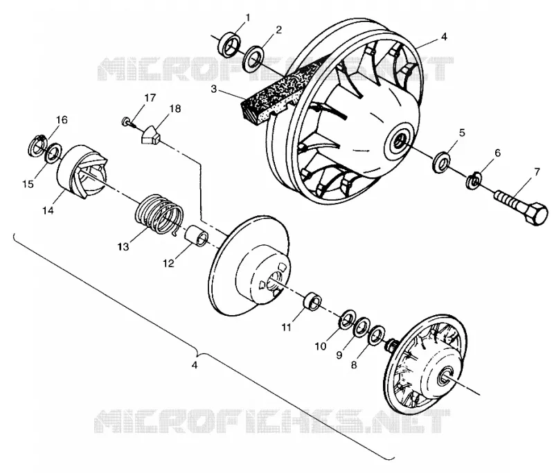 DRIVEN CLUTCH XPRESS 300 W98CA28C (4945364536B014)