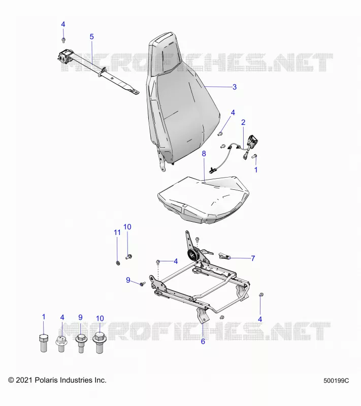 SEAT (DRIVER) AND SEAT BELT MOUNTING -T23AALHB/GB (500199C)