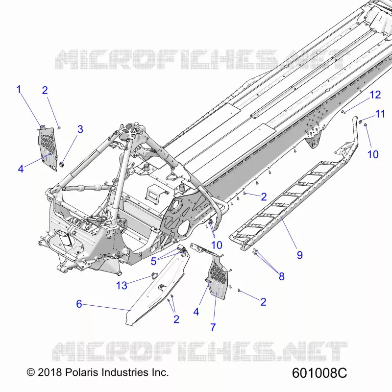 CHASSIS, CLUTCH GUARD, FOOTRESTS, AND RUNNING BOARDS