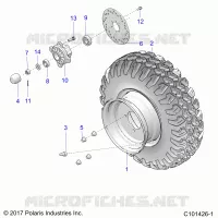 WHEELS, FRONT TIRE AND BRAKE DISK