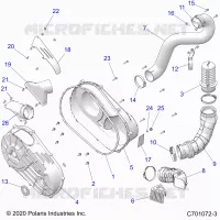 DRIVE TRAIN, CLUTCH COVER AND DUCTING