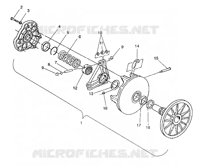 DRIVE CLUTCH ASSEMBLY WIDETRAK GT / X932061 (4924722472022A)