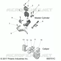 BRAKES, CALIPER AND MASTER CYLINDER ASM.