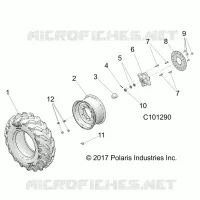 WHEELS, FRONT TIRE AND BRAKE DISC