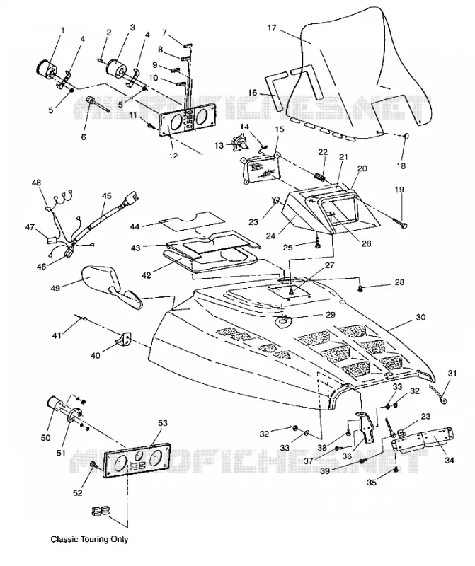 HOOD ASSEMBLY CLASSIC / 0930864 AND  CLASSIC TOURING / 0930865 (4922952295009A)