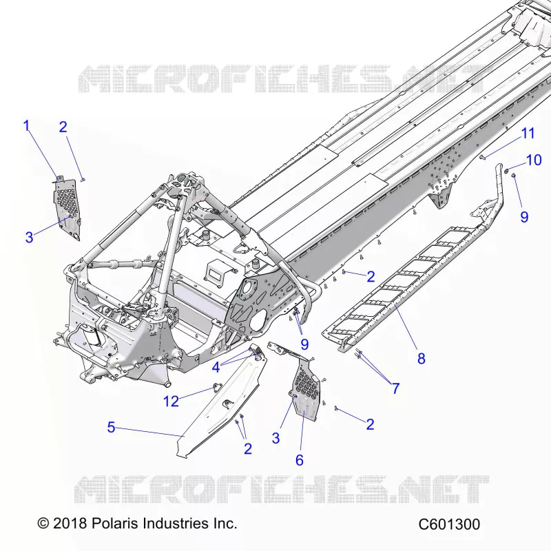 CHASSIS, CLUTCH GUARD, FOOTRESTS, AND RUNNING BOARDS