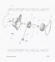 ENGINE, STATOR COVER AND FLYWHEEL