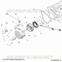ENGINE, STATOR AND FLYWHEEL