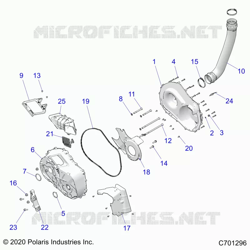 DRIVE TRAIN, CLUTCH COVER AND DUCTING