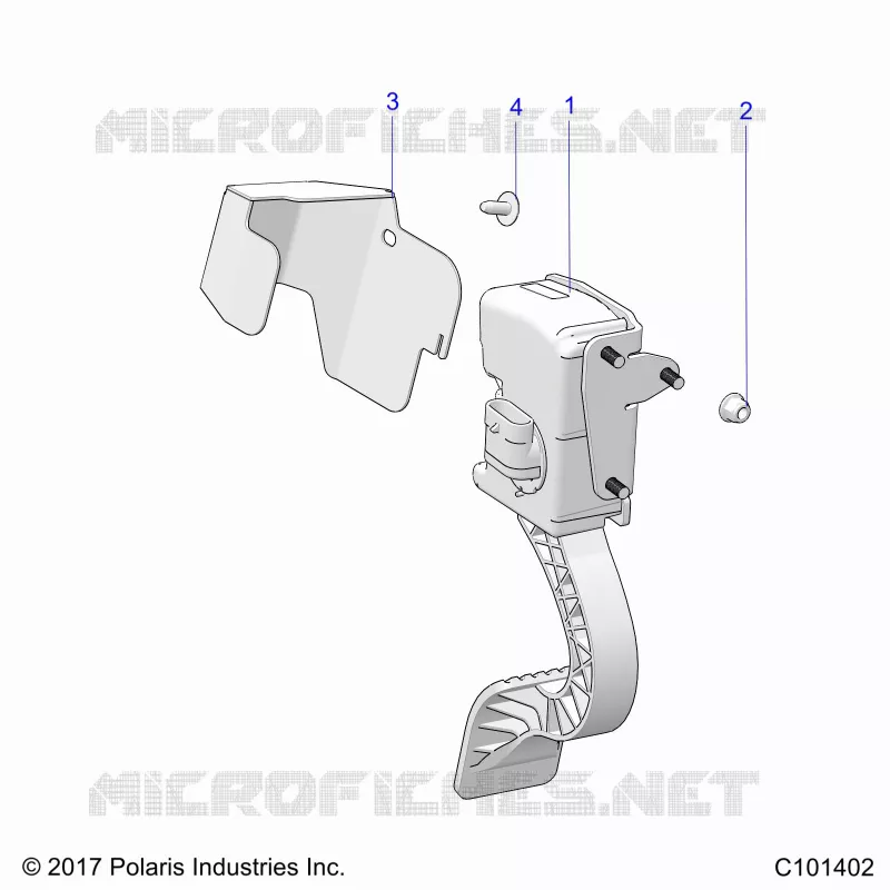ENGINE, THROTTLE PEDAL AND MOUNT