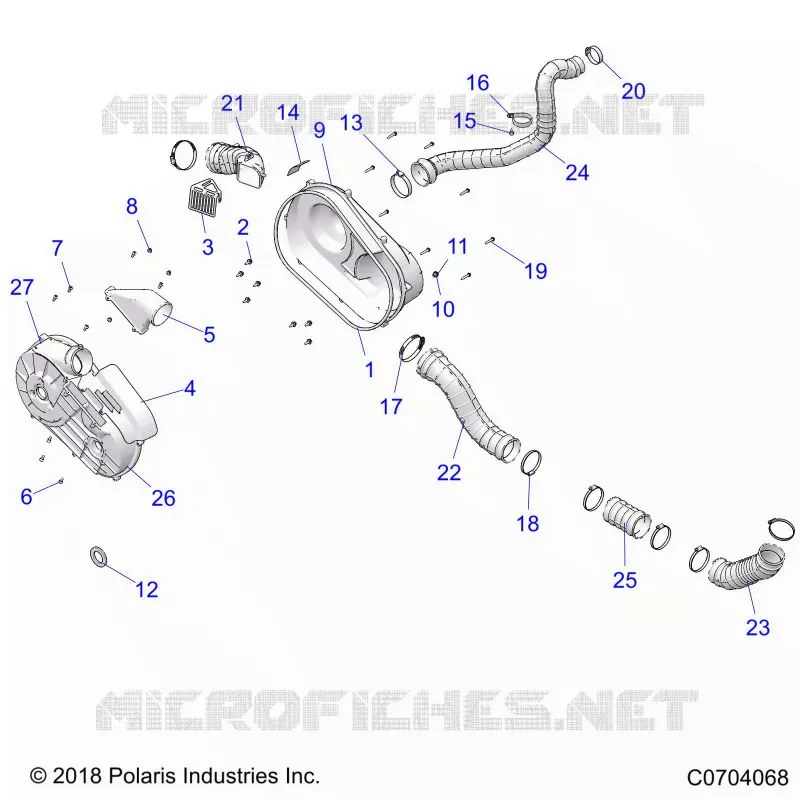 DRIVE TRAIN, CLUTCH COVER AND DUCTING