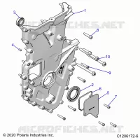 ENGINE, FRONT COVER AND RELATED
