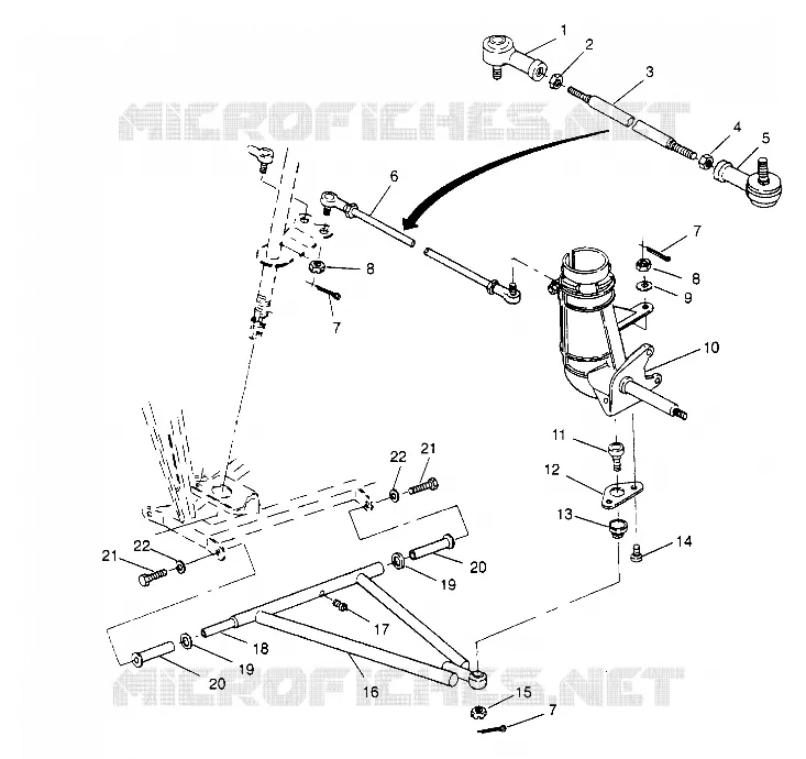 FRONT WISHBONES   STEERING TIE RODS TRAIL BLAZER W957221 (4930363036B007)