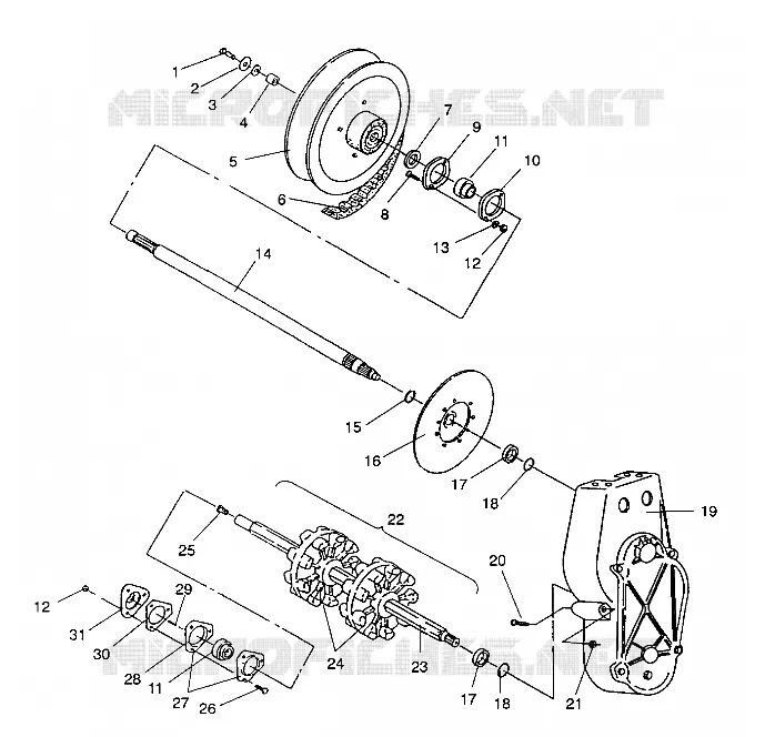 DRIVE TRAIN ASSEMBLY LITE GT/0933133 AND  STARLITE GT/0933127 (4923232323015A)