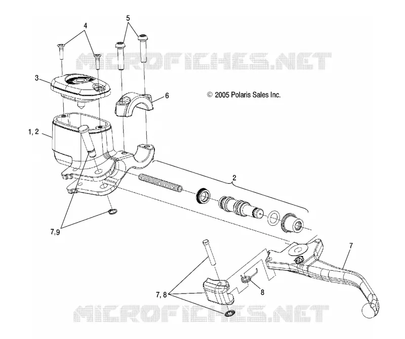 FRONT BRAKE BRAKE LEVER AND MASTER CYLINDER