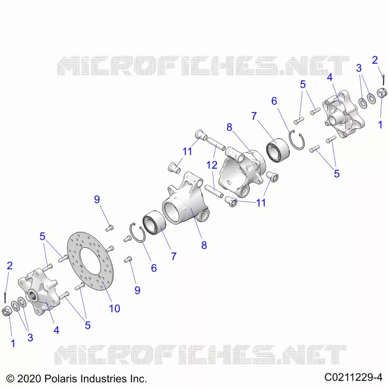 REAR SUSPENSION HUBS, CARRIER AND BRAKE DISC