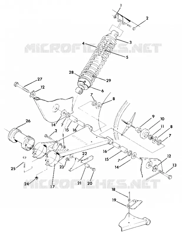 SWING ARM WELDMENT AND REAR SHOCK ASSEMBLY (4918411841021A)