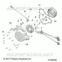 ENGINE, STATOR AND FLYWHEEL