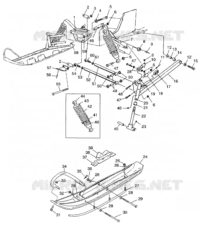 FRONT SUSPENSION AND SKI
