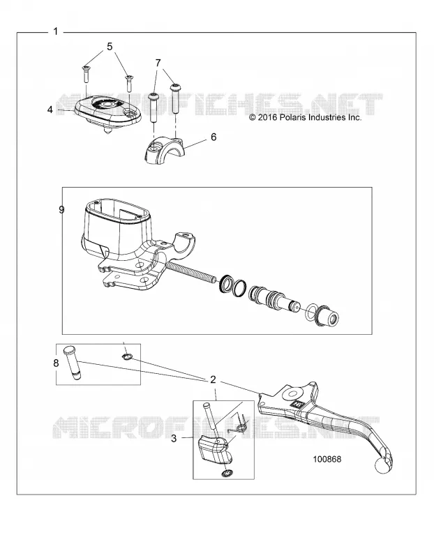 FRONT BRAKE BRAKE LEVER AND MASTER CYLINDER