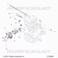 ENGINE, THROTTLE BODY AND FUEL RAIL