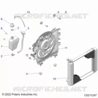 ENGINE, COOLING SYSTEM, RADIATOR, FAN & OVERFLOW BOTTLE