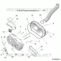 DRIVE TRAIN, CLUTCH COVER AND DUCTING