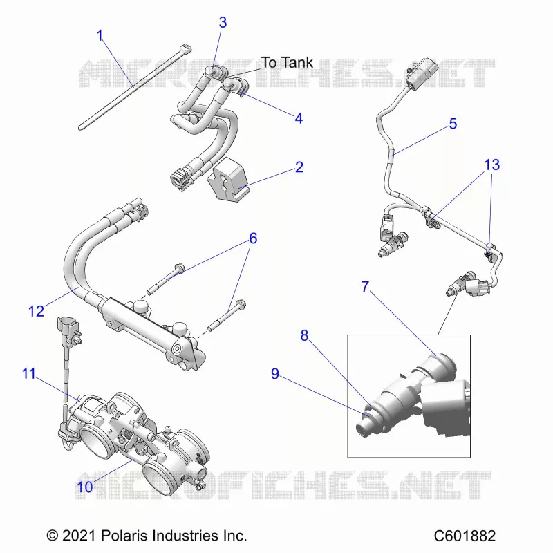 FUEL SYSTEM, RAIL, LINES AND THROTTLE BODY