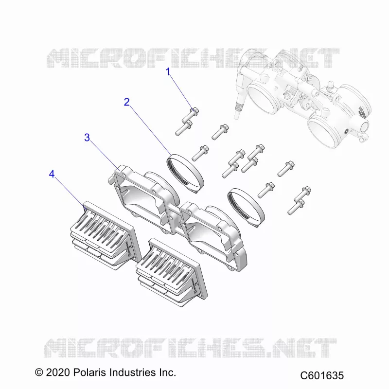 ENGINE, REED VALVE AND THROTTLE BODY ADAPTOR -S24TLP8RS (C601635)