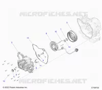 ENGINE, STATOR COVER AND FLYWHEEL