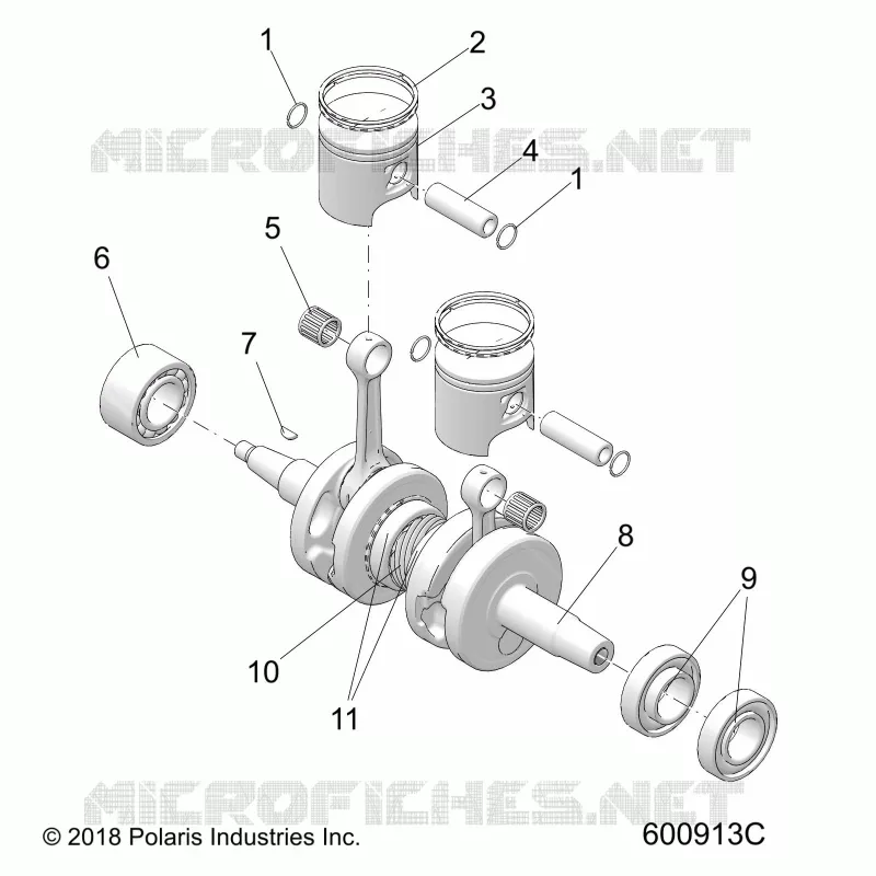 ENGINE, PISTON AND CRANKSHAFT