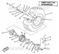 FRONT WHEEL AND BRAKE ASSEMBLY. (4910981098030A)