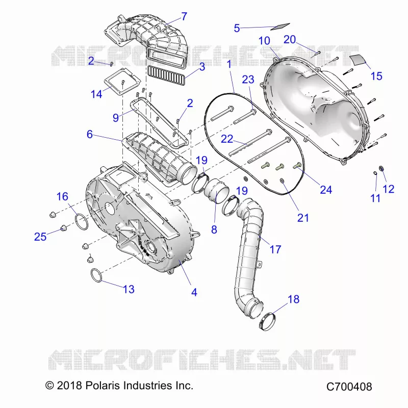 DRIVE TRAIN, CLUTCH COVER AND DUCTING