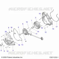 ENGINE, STATOR COVER AND FLYWHEEL