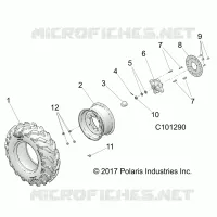 WHEELS, FRONT TIRE AND BRAKE DISC